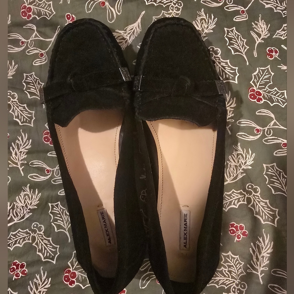 Alex Marie Elegant Black Flats SZ 9.5